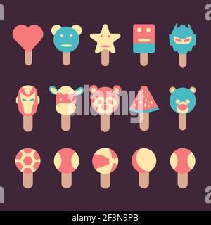 cupcake con panna, cono di waffle gelato, glaciale in illustrazione vettoriale pastello Illustrazione Vettoriale