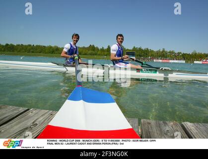 ROWING - WORLD CUP 2008 - MONACO (GER) - 8 TO 11/05/2008 - PHOTO : IGOR MEIJER / DPPI FINAL MEN X2 - LAURENT CADOT ED ERWAN PERON (FRA) / 3RD Foto Stock