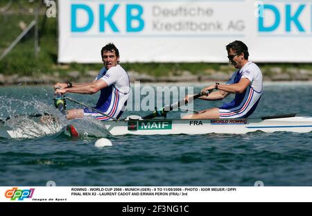 ROWING - WORLD CUP 2008 - MONACO (GER) - 8 TO 11/05/2008 - PHOTO : IGOR MEIJER / DPPI FINAL MEN X2 - LAURENT CADOT ED ERWAN PERON (FRA) / 3RD Foto Stock