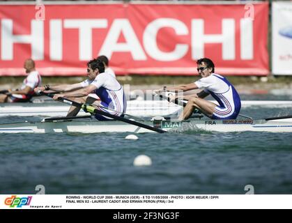 ROWING - WORLD CUP 2008 - MONACO (GER) - 8 TO 11/05/2008 - PHOTO : IGOR MEIJER / DPPI FINAL MEN X2 - LAURENT CADOT ED ERWAN PERON (FRA) / 3RD Foto Stock