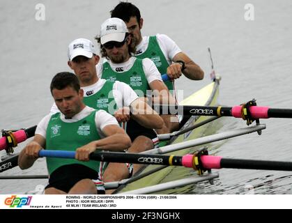 ROWING - WORLD CHAMPIONSHIPS 2006 - ETON (GBR) - 21/08/2006 PHOTO : IGOR MEIJER / DPPI 4X MLW / TEAM IRLANDA / 3RD Foto Stock