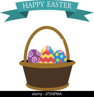 Cestino con uova di pasqua Illustrazione Vettoriale