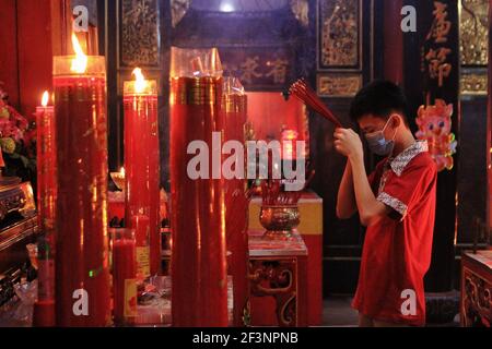 Capodanno cinese lunare in mezzo COVID-19 Pandemic a Yogyakarta Foto Stock