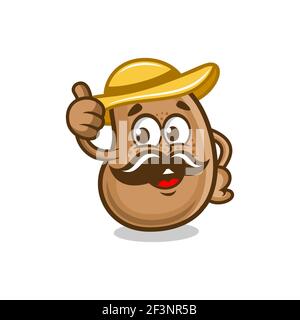 Moderno mascotte patatine logo. Illustrazione vettoriale. Illustrazione Vettoriale