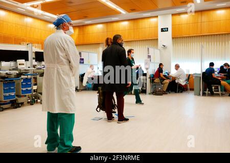 Covid-19 vaccinazioni, NYU Langone Hospital, Manhattan, New York Foto Stock