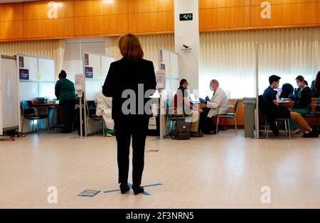 Covid-19 vaccinazioni, NYU Langone Hospital, Manhattan, New York Foto Stock