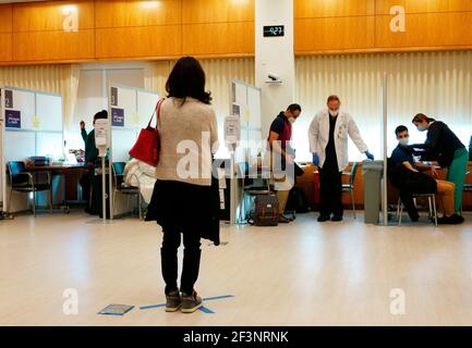 Covid-19 vaccinazioni, NYU Langone Hospital, Manhattan, New York Foto Stock