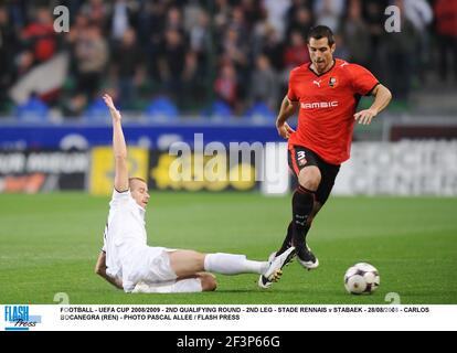 CALCIO - COPPA UEFA 2008/2009 - 2° TURNO DI QUALIFICAZIONE - SECONDA TAPPA - STADE RENNAIS / STABAEK - 28/08/2008 - CARLOS BOCANEGRA (REN) - FOTO PASCAL ALLEE / FLASH PRESS Foto Stock