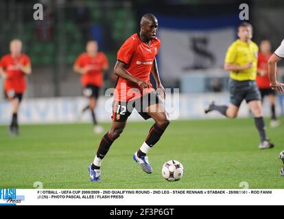 CALCIO - COPPA UEFA 2008/2009 - 2° TURNO DI QUALIFICAZIONE - SECONDA TAPPA - STADE RENNAIS / STABAEK - 28/08/2008 - ROD FANNI (REN) - FOTO PASCAL ALLEE / FLASH PRESS Foto Stock