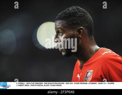 CALCIO - COPPA UEFA 2008/2009 - 2° TURNO DI QUALIFICAZIONE - SECONDA TAPPA - STADE RENNAIS / STABAEK - 28/08/2008 - OLIVIER THOMERT (REN) - PHOTO PASCAL ALLEE / FLASH PRESS Foto Stock