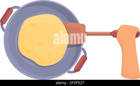 Icona cottura in padella. Cartoon di pan cooking vettore icona per web design isolato su sfondo bianco Illustrazione Vettoriale