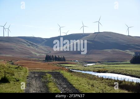 Windfarm, Crawford, Lanarkshire meridionale Foto Stock