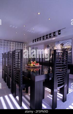 Price Residence, Coral Gables, Tisch und Stühle, Miguel Rodrigo-Mazure Foto Stock