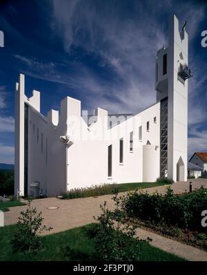 Gemeindezentrum Kalten-Beuggen, Vorderansicht Kirche, Kirche und Gemeindezentrum Foto Stock