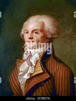 Robespierre. Ritratto di Maximilien de Robespierre (1758-1794), anonimo, olio su tela, c.. 1790 Foto Stock