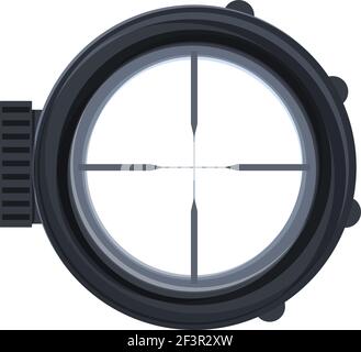 Icona della vista telescopica. Cartoon di immagine telescopica icona vettoriale per il web design isolato su sfondo bianco Illustrazione Vettoriale