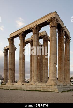 Tempio di Zeus Olmpian, Giove-Tempel, 2. vor JHD Chr., Athen, Olympieion Foto Stock