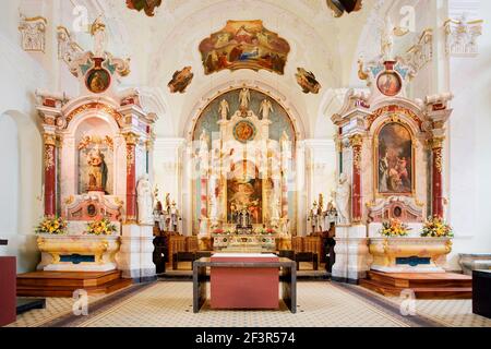 Klosterkirche, Blick nach Osten, Kloster Engelberg Foto Stock