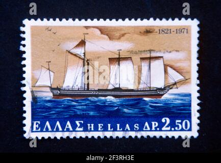 La storia della Grecia 1821 - 1971 Timbro Foto Stock