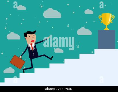 Uomo d'affari run Up Scale Illustrazione Vettoriale