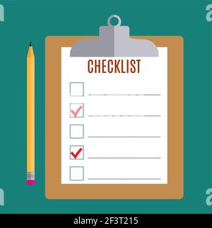 Appunti con modulo di controllo vuoto, Illustrazione Vettoriale