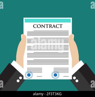 Contratto di tenuta mano uomo d'affari Illustrazione Vettoriale
