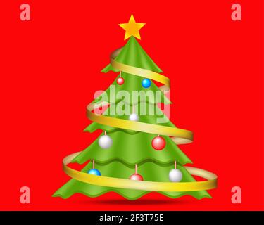 3d illustrazione dell albero di natale Foto Stock