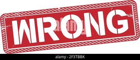 timbro quadrato con la parola stampigliatura in gomma errata su a. Sfondo bianco Illustrazione Vettoriale