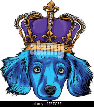 corona su testa cucciolo cane vettore illustrazione Illustrazione Vettoriale