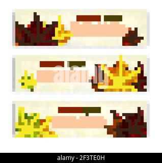 Set di tre banner vettoriali Illustrazione Vettoriale