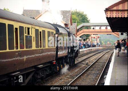 '73129' arrivando alla stazione di Bewdley con un servizio di Kidderminster Town - Bridgnorth. Foto Stock