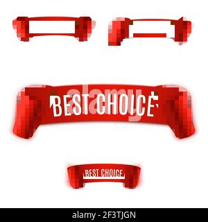 Impostare barra multifunzione rossa realistica. Illustrazione Vettoriale