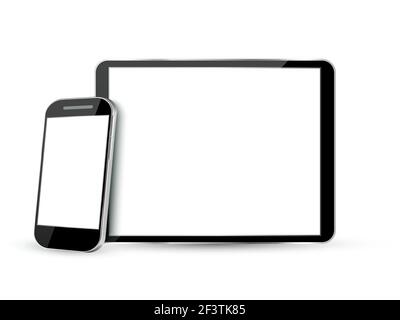 Impostare tablet e telefono cellulare Illustrazione Vettoriale