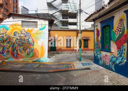 macarena e la sua arte di strada, Bogota, Colombia Foto Stock