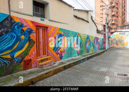 macarena e la sua arte di strada, Bogota, Colombia Foto Stock