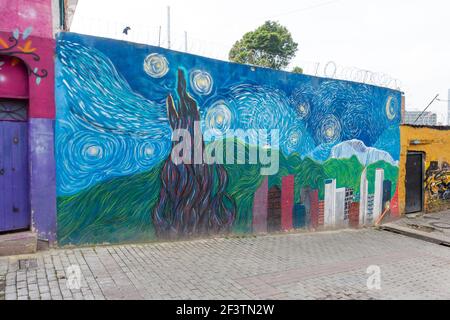 macarena e la sua arte di strada, Bogota, Colombia Foto Stock