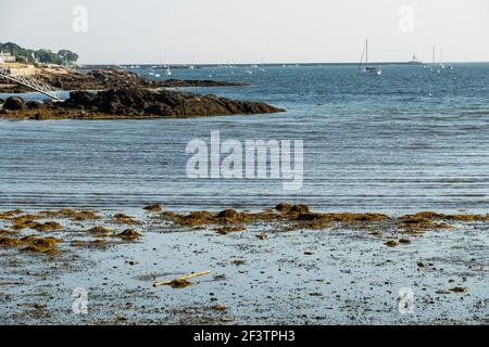 Piccola cittadina di mare nella sezione di Capo Ann del Massachusetts orientale. Comunità ricca. Qui ci sono molti boaters e pescatori. Tutte le forme e le dimensioni delle imbarcazioni. Foto Stock