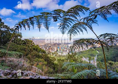 Vista di Bogotà dal San Francisco Trail a Vicachá, Colombia Foto Stock