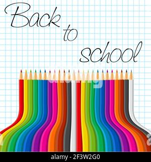Insieme vettoriale arcobaleno di matite colorate Illustrazione Vettoriale