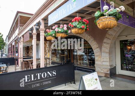 Mudgee centro città nel NSW, Eltons caffè e ristorante, Mudgee, Australia Foto Stock