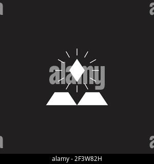 triangolo lucido diamante semplice geometrico flat logo vettore Illustrazione Vettoriale