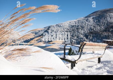winter view of Lake Harrison, Harrison Hot Springs, British Columbia, Canada Foto Stock