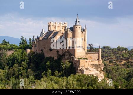 Segovia, città monumentale. Alcazar, cattedrale e chiese Foto Stock