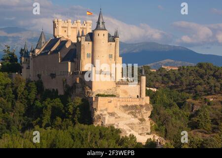 Segovia, città monumentale. Alcazar, cattedrale e chiese Foto Stock