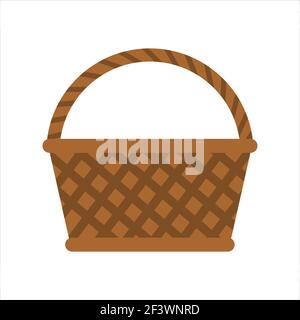 Cestello in vimini Emplty con manico Illustrazione Vettoriale