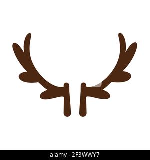 Cervi antlers su sfondo bianco. Illustrazione vettoriale. Illustrazione Vettoriale