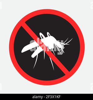 adesivo anti zanzara insetto segno scuro Illustrazione Vettoriale