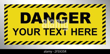 Pericolo segnale di pericolo Vector Yellow Black Road Illustrazione Vettoriale