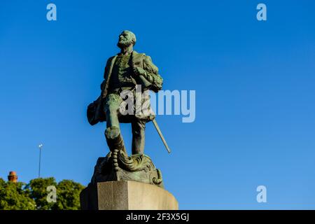 Statua di Ferdinand Magellan a Lisbona (Portogallo) Foto Stock