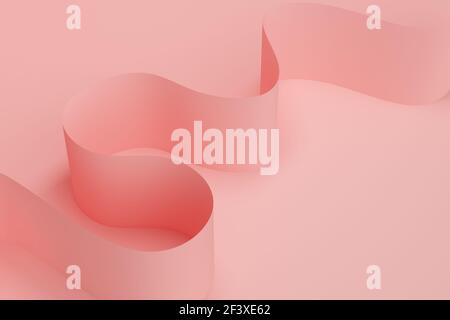Astratto sfondo delicato con nastro rosa. rendering 3d Foto Stock